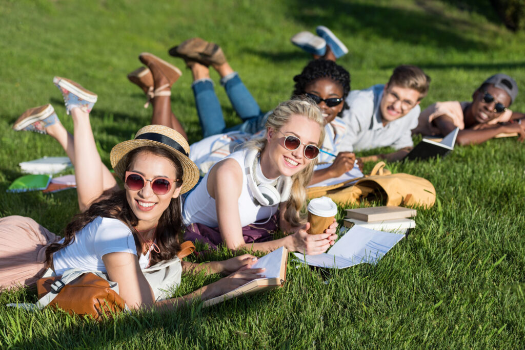 group of people in a park