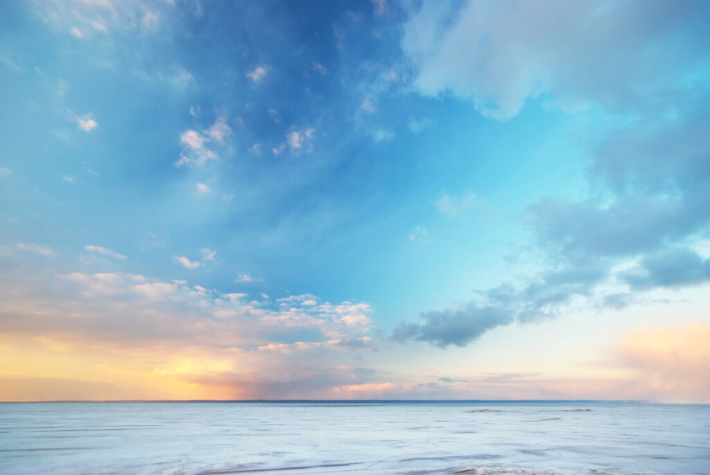 blue sky and water