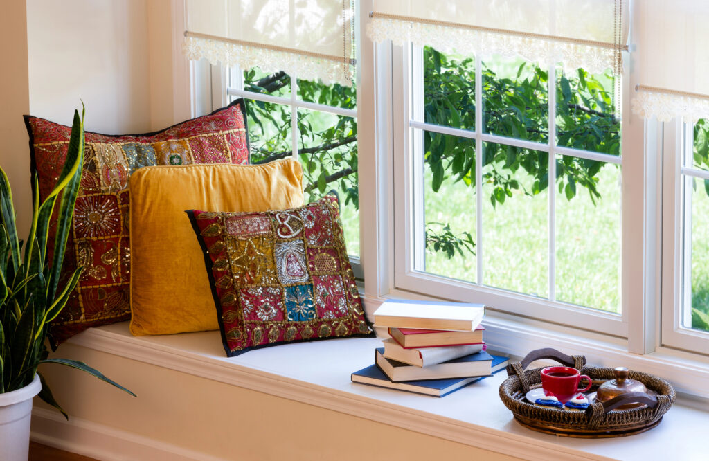 book reading nook with best books